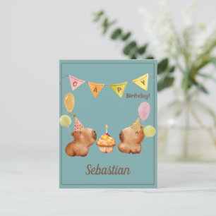 Capybara Adventure Birthday Party Postcard