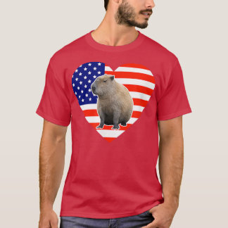 Capybara American Flag T-Shirt