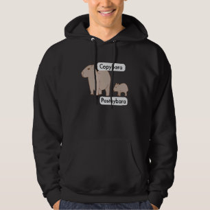 Capybara and Baby Capybara Pup  Copy Paste Pun Hoodie