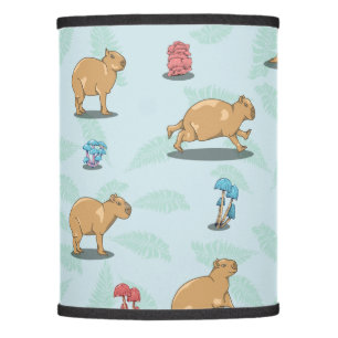 Capybara and mushroom pattern lamp shade