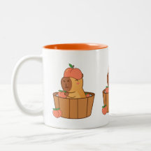 Capybara and Peach Mug | Cute Fruit Lover Coffee 