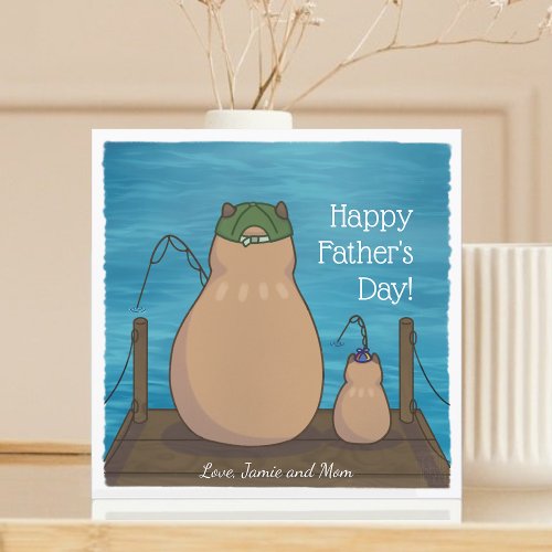 Capybara and Son Personalized Fathers Day Card