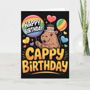Capybara Animal Lover Fun Cappy Birthday Party Sup Card