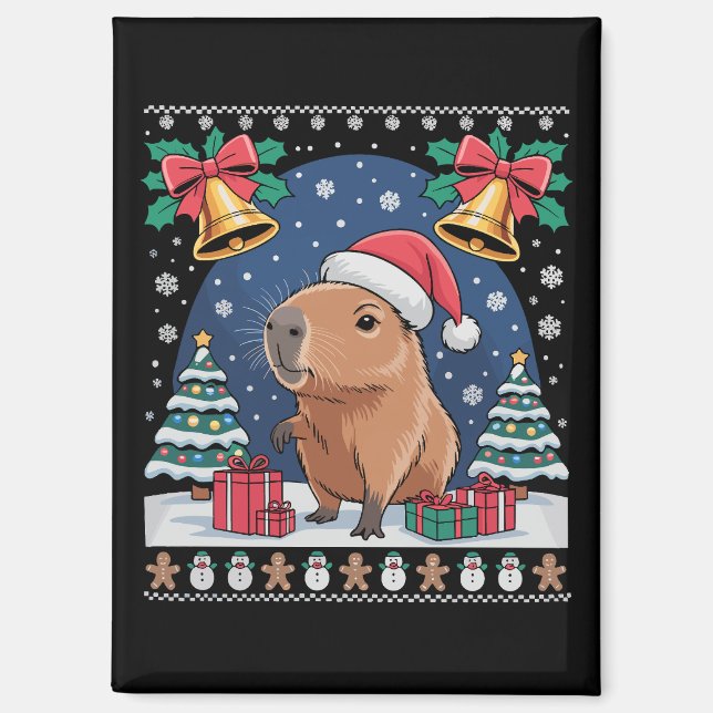 Capybara Animal Lover Xmas Gift Ugly Capybara  Magnet (Front)