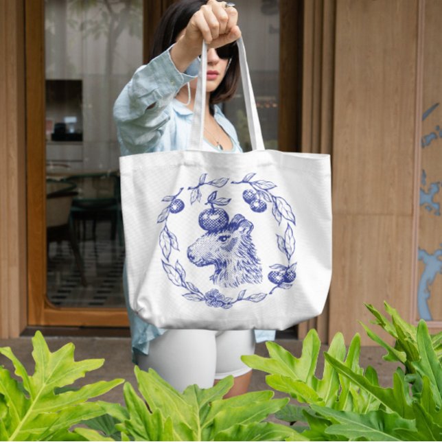 Capybara Animal With Apples Tote Bag (Creator Uploaded)