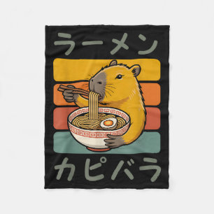 Capybara Anime Graphic Ramen Kawaii Japanese Vinta Fleece Blanket