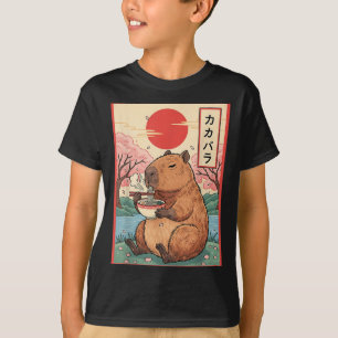 Capybara Anime Graphic Ramen Kawaii Japanese Vinta T-Shirt