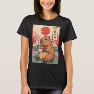 Capybara Anime Graphic Ramen Kawaii Japanese Vinta T-Shirt