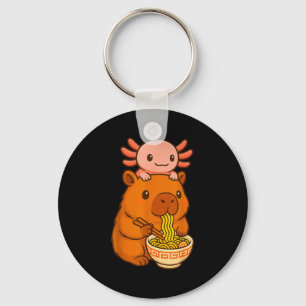Capybara Anime Ramen Axolotl Funny Graphic Kawaii Keychain