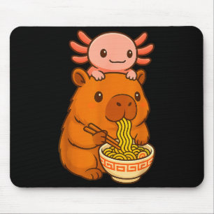 Capybara Anime Ramen Axolotl Funny Graphic Kawaii Mouse Pad