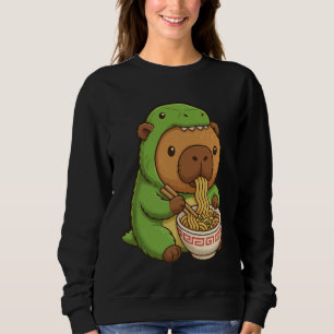 Capybara Anime Rament T-REX Funny Graphic Kawaii C Sweatshirt