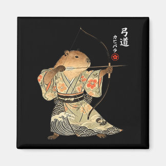 Capybara Archery Samurai Kyudo Japanese Animal Art Magnet