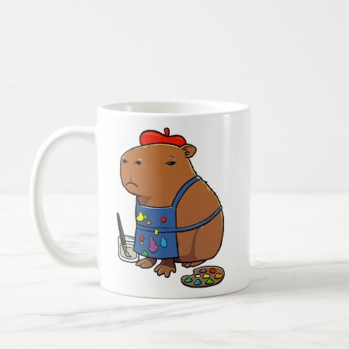 Capybara Artist Painter  Coffee Mug