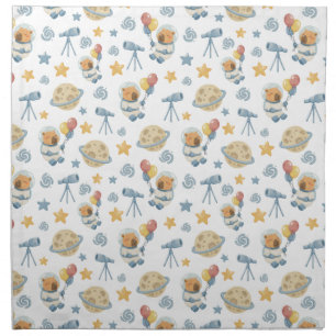 Capybara Astronaut Kids Pattern - Cloth Napkin