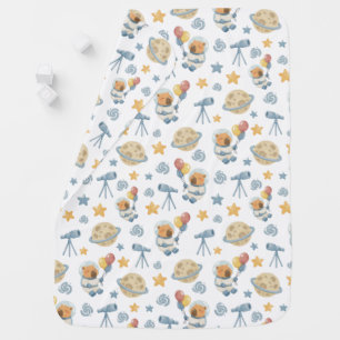 Capybara Astronaut Pattern Baby Blanket