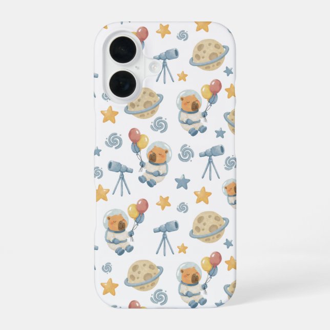 Capybara Astronaut Pattern -   iPhone Case (Back)