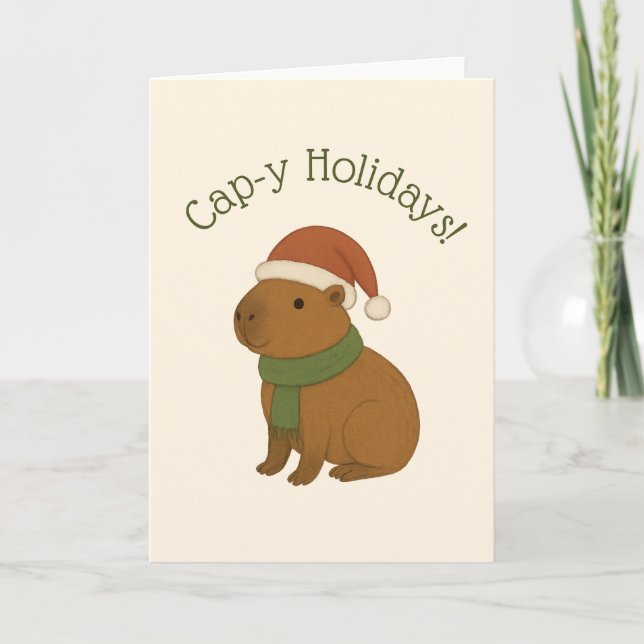 Capybara at Christmas Card (Front)
