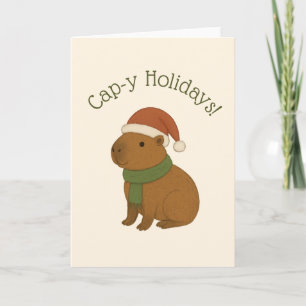 Capybara at Christmas Card