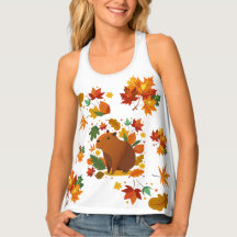 Capybara Autumn Leaves Tank Top