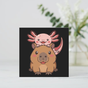 Capybara Axolotl Kawaii Animal Lover Zoo Day Invitation