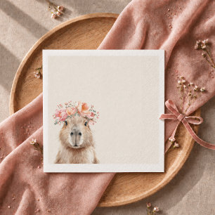 Capybara Baby Shower • Boho style Napkin