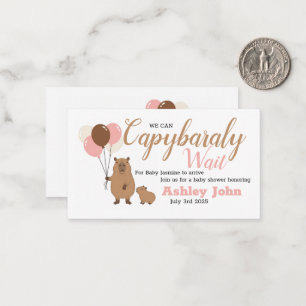 Capybara Baby Shower Honoring Invitation card
