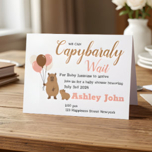 Capybara Baby Shower Honoring Invitation card
