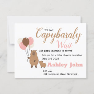 Capybara Baby Shower Honoring Invitation card