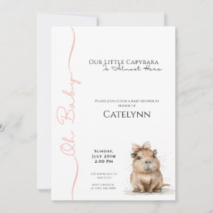 Capybara Baby Shower Invitation • Oh Baby Girl