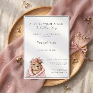 Capybara Baby Shower • Little Wildflower Invitation