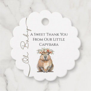 Capybara Baby Shower • Oh Baby Wildflower Favor Tags