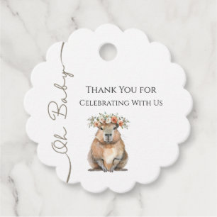 Capybara Baby Shower • Oh Baby Wildflower Favor Tags