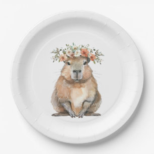 Capybara Baby Shower • Oh Baby Wildflower Paper Plates