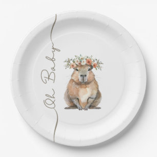 Capybara Baby Shower • Oh Baby Wildflower Paper Plates