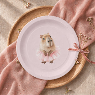 Capybara Baby Shower Plate • Woodland Girl Theme