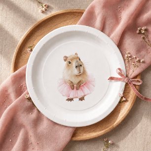 Capybara Baby Shower Plate • Woodland Girl Theme