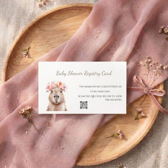 Capybara Baby Shower • Registry Card (Capybara Baby Shower •Registry Card)