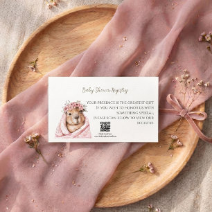 Capybara Baby Shower Registry Card