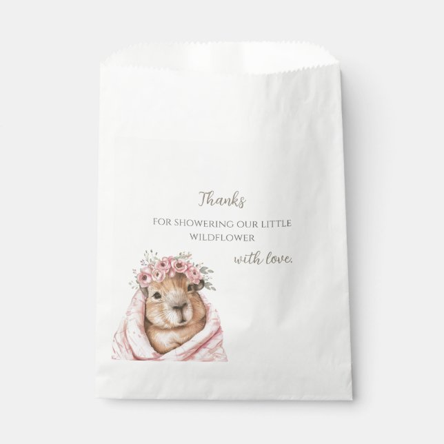Capybara Baby Shower • Wildflower  Favor Bag (Front)