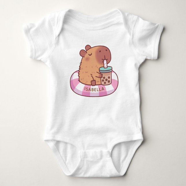 Capybara Baby T-Shirt Baby Bodysuit (Front)