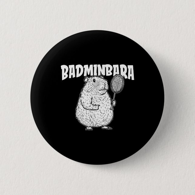 Capybara Badminton Shuttle - Player Racket Badminb Button (Front)