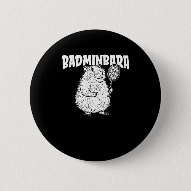 Capybara Badminton Shuttle - Player Racket Badminb Button (Front)