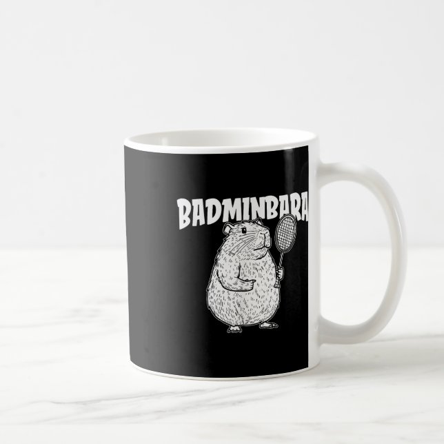 Capybara Badminton Shuttle - Player Racket Badminb Coffee Mug (Right)