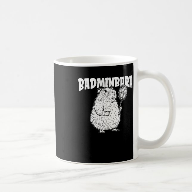 Capybara Badminton Shuttle - Player Racket Badminb Coffee Mug (Right)
