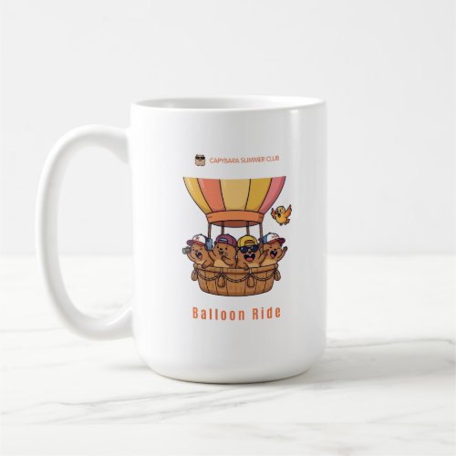 Capybara Balloon Ride – Cute Summer Club Adventure Coffee Mug