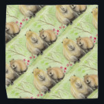 Capybara Bandana<br><div class="desc">A tiny watercolor painting of a Capybara mother with her baby.</div>