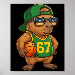 Capybara Basketball 67 Gen Alpha Slang Srts Men Bo Poster
