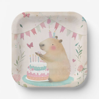 Capybara Birthday Bash Party Decor Paper Plate