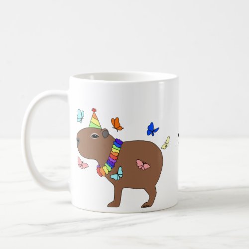 Capybara birthday funny cute capybara custom name coffee mug