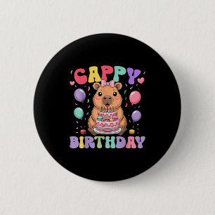 Capybara Birthday Girls Funny Birthday Kids Boys G Button